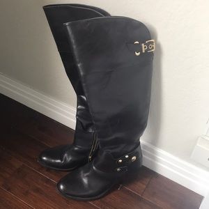 Vince Camuto Black Leather Riding Boots